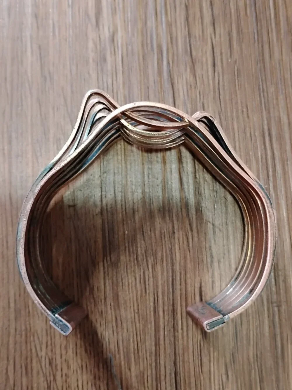 Vintage MCM Renoir Interplay Wave Copper Cuff Bracelet